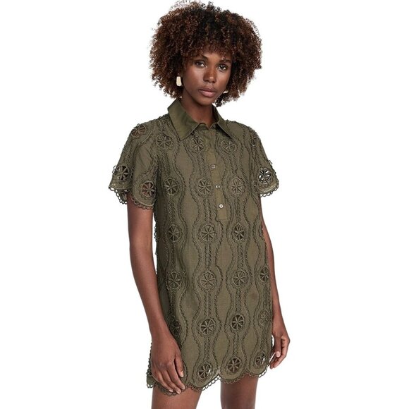 English Factory Scallop Embroidered Brylee Dress Womens Size M Resortwear Vaca - Picture 1 of 11